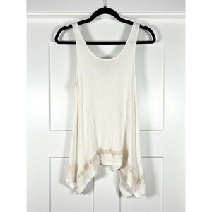 Altar'd State Sharkbite Lace Boho Tank Top Women's M Cottage Boho Coquette Fairy